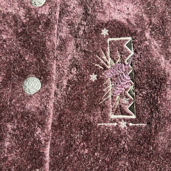 Artisans Pinecone Purple Fleece Button Up Size Large NWT - Picture 11 of 11